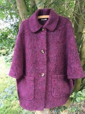 Cape Style Jacket / Coat By Cotswold Wool Weavers ,deep Heather Colour, Unisize