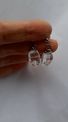PRECIOSA Brand Clear and Blue Crystal & Sterling Drop Earrings ...