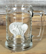 Golf Beer Tankard Coffee Mug Clear Glass Pewter Golfer I'd Rather Be Golfing