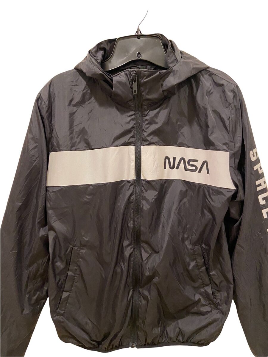 H&M NASA Space Mission Full Front Zip Jacket Black Unisex H&M NASA Space Mission Full Front Zip Jacket Black Unisex
