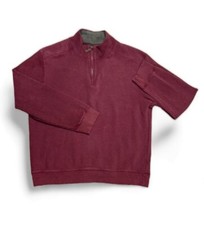 Tasso Elba Men's 1/4-Zip Sweater Wine Size Large