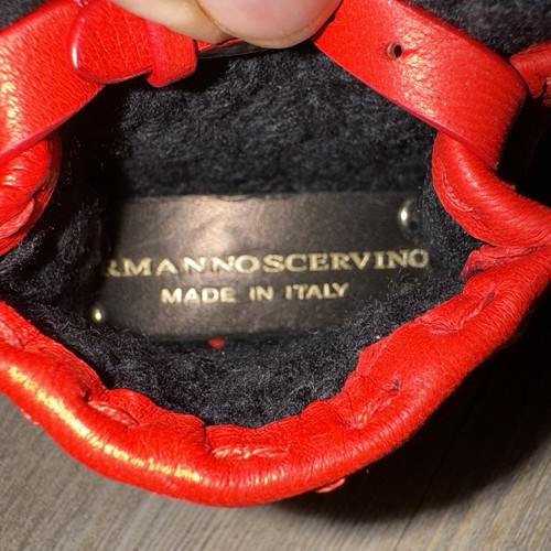 Borsa Ermanno Scervino Micro Mini Faubourg Tote in pelle rosso oro ferramenta piccola - Foto 11 di 11