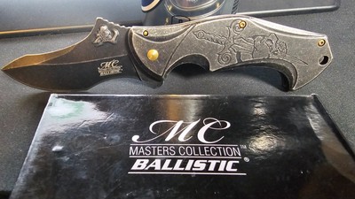 MASTERS COLLECTION MC-A022PK ASSISTED Folding Knife Collector Gold Titanium Clip