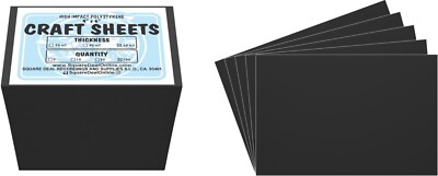 Black Flex Plasticard Polystyrene Craft Sheets - 4''x6'' - .060'' thick - 100 Pack