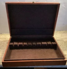 Vtg  Silverware Flatware Storage Chest Wood Case dovetail corners