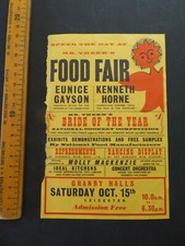 Vintage c1953 Mr Therms Food Fair Granby Halls flyer Leicester