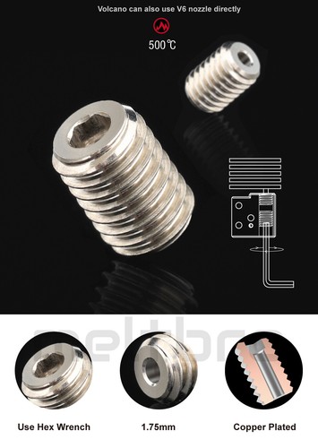 Adaptateur de buse buse V6 pour bloc chauffant Volcano avec buses V6 par exemple Sidewinder X1 X2 - Photo 2/7