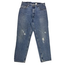 Vintage Eddie Bauer Jeans Men's 38x32 USA Made 5-Pocket Relaxed Loose Fit Grunge