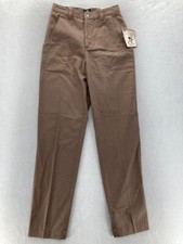 Vintage Lee Pants Women's 8 Long Brown Flat Front Tapered Leg Wrinkle Free NWT