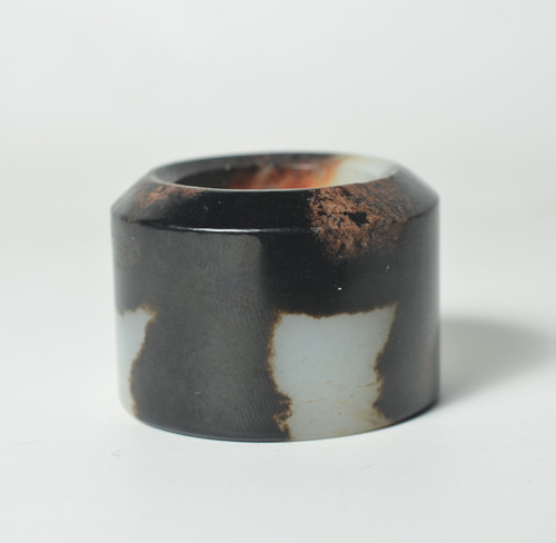 Ming & Qing Hetian Jade Archer's Thumb Ring, Nephrite Seed Material Collectible