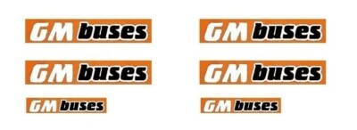 MODELLBUS WASSERRUTSCHTRANSFERS 1:76 2 SÄTZE FLEETNAMES GM BUSES