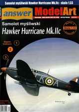 Card Paper Model Kit Answer Hawker Hurricane Mk.IIc Free 3 Card Sheets 1mm