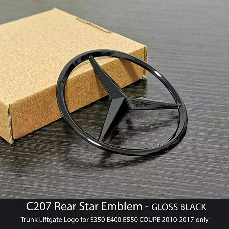 C207 E550 E350 Cupé Baúl Estrella Emblema NEGRO BRILLANTE Logotipo Trasero Insignia Mercedes E400