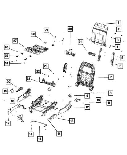 Sujetador de ajuste de asiento para Mopar Jeep Compass 2011-2017 (P/N 1GW101K2AA)