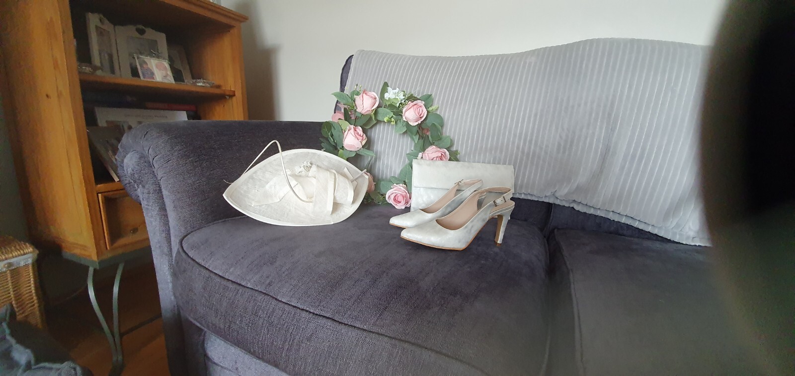 Mother of the Bride Dress, Shoes  Clutch bag  In Silver & Handmade Hatinator. image 6