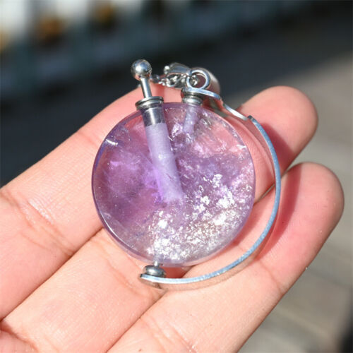 1.4" Amethyst perfume bottle Natural reiki crystal pendant reiki gift 1pc - Picture 13 of 13
