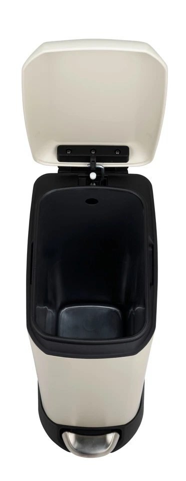 WENKO Treteimer Mod. Design 12 L, Easy-Close, Creme, mit herausnehmbarem Einsatz - Bild 2 von 4