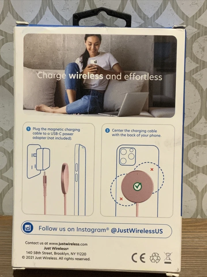 🍒 SOMENTE CARREGADOR MAGNÉTICO SEM FIO 5 PÉS USB C, Novo - Imagem 2 de 2