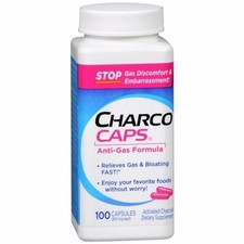 3 Pack Charcocaps Anti Gas Formula Dietary Supplement 100 Capsules Each
