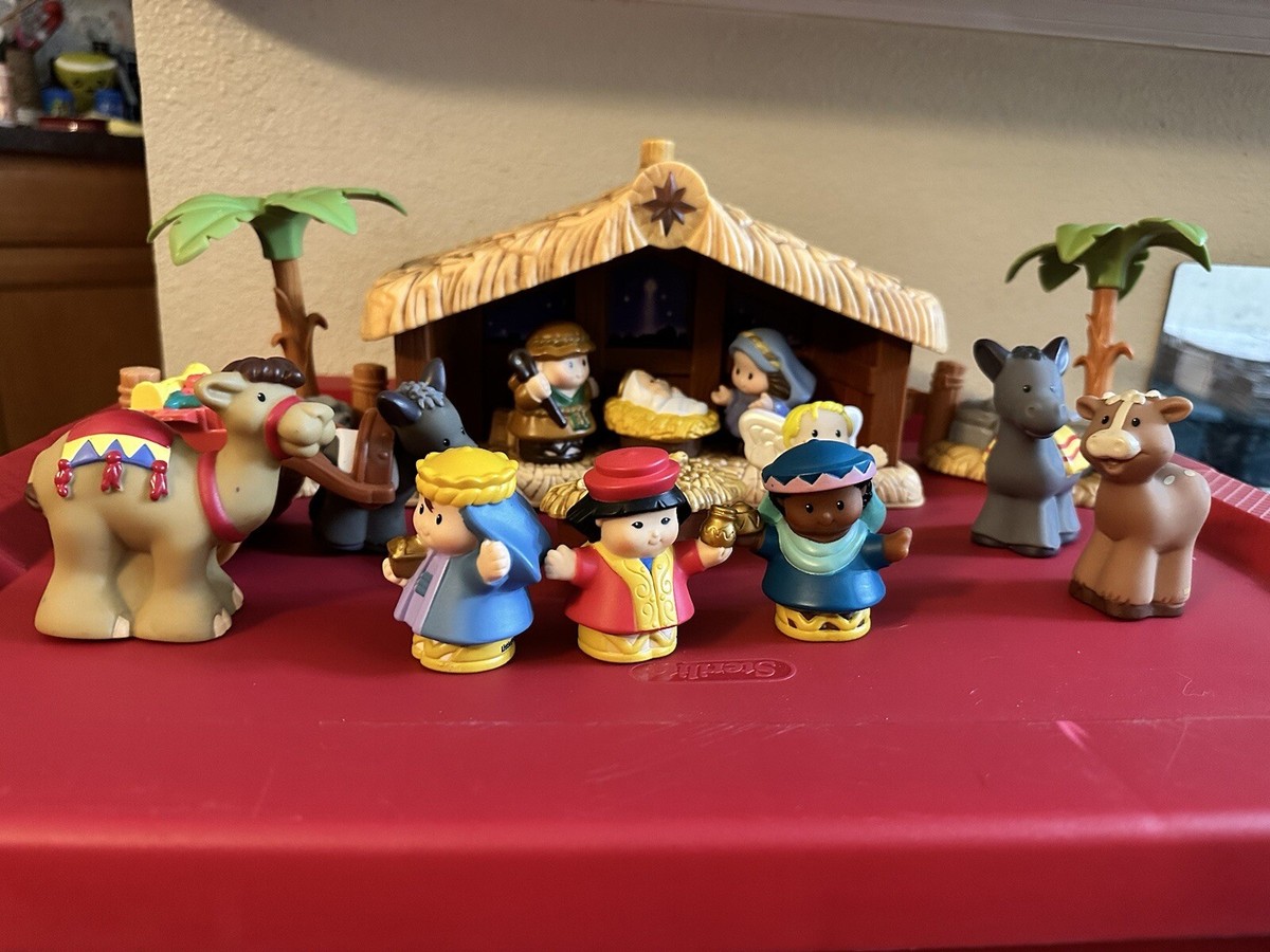 Fisher Price Little People Deluxe Christmas Story Nativity With Box Vintage  Rare