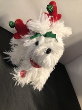 Dan Dee Spinning Animated White Dancing Christmas Dog Puppy Jingle Bells Rare