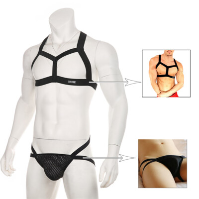 Herren Brustgurt Chest Harness Sexy Jockstrap Slip Unterwäsche Unterhose