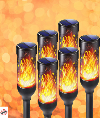 Solarlampen Außen Garten 6 Stück Solar Fackeln Mit Realistischer