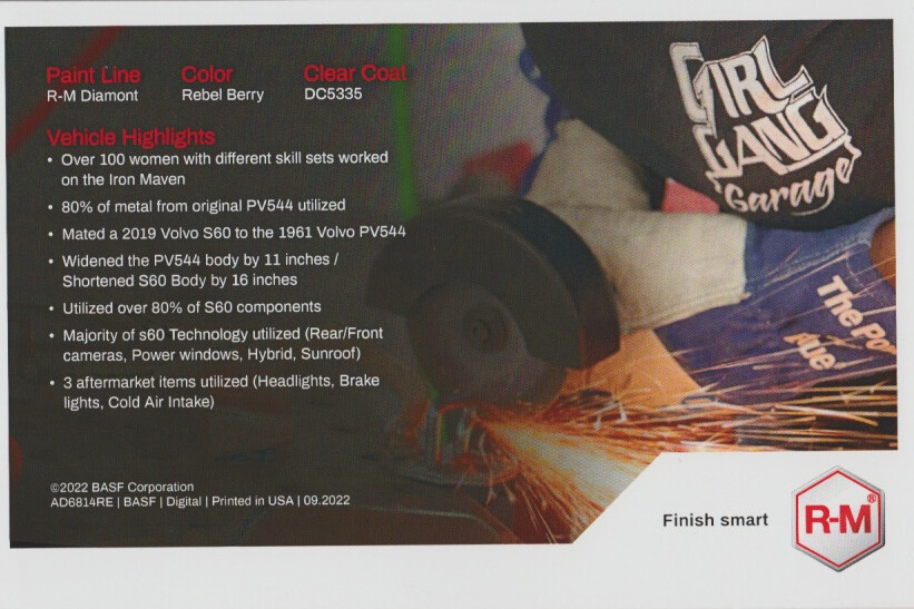 2022 GIRL GANG GARAGE IRON MAVEN R-M SEMA Show Promo Info Card