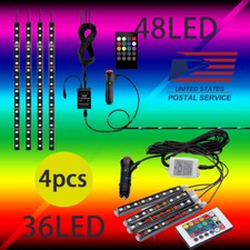 4pcs Led Interior Atmosphere Neon Lights Strip Girly Car Accessories For Women 4pcs Led Interior Atmosphere Neon Lights Strip Girly Car Accessories For Women