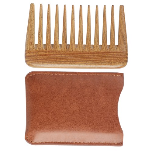 Onedor Handmade 100% Natural Green Sandalwood Extra Wide Tooth Mini Pocket Comb - 第 6/7 張圖片