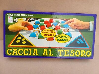 Brettspiel 1969 MB/EG-Mailand CACCIA AL TESORO/SCHATZSUCHE neuwertig komplett Italien.