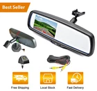 Rear View Mirror Kit 4.3" Monitor No1 Bracket+HD Reverse Backup Camera for Truck