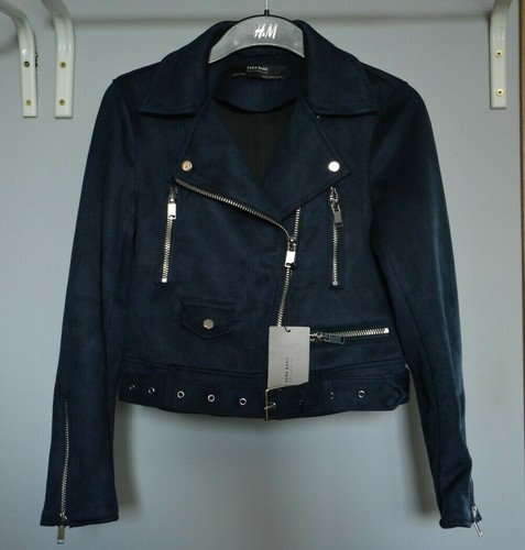 navy suede biker jacket