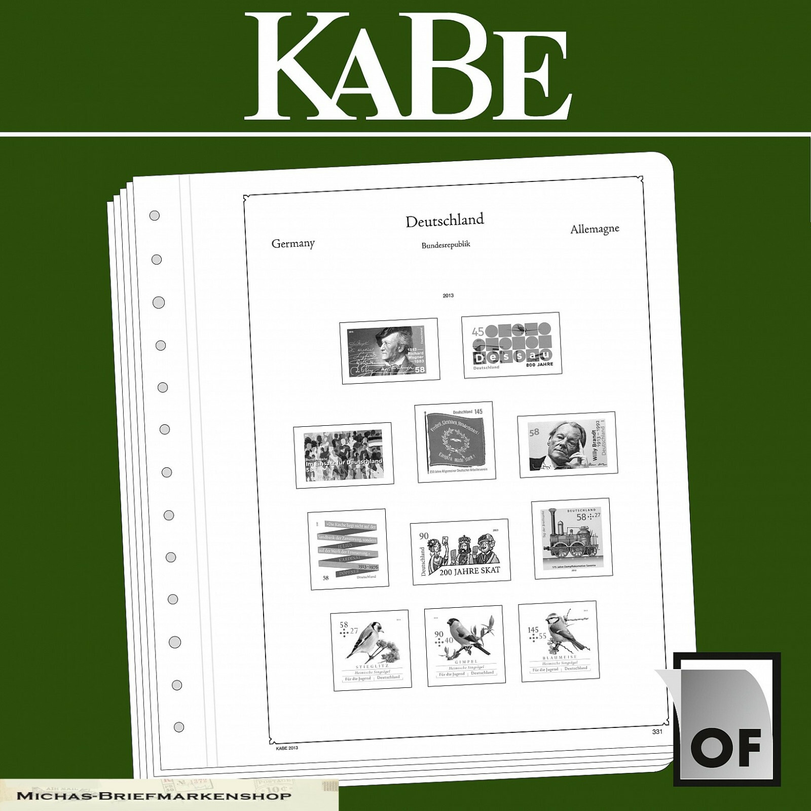 Kabe OF-Preprinted Sheets German Empire Occupied Territories 1915-1918