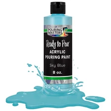 Pouring Masters Sky Blue 8-Ounce Bottle of Water-Based Acrylic Pouring Paint