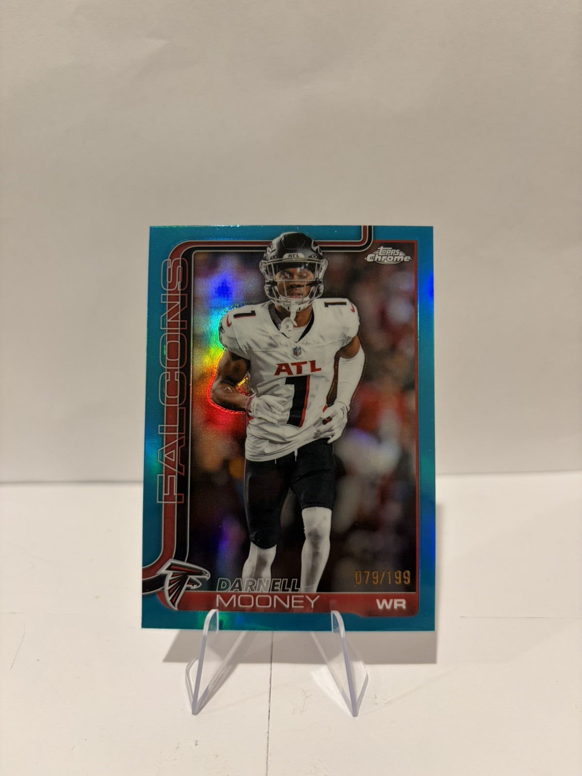2025 Topps Chrome Darnell Mooney Aqua Refractor #/199 Falcons