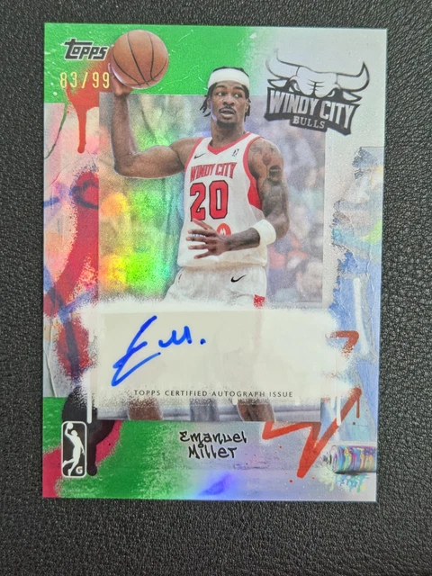 2024-25 Topps G-League - Chrome Autographs Emanuel Miller #AU-EM Green Refractor