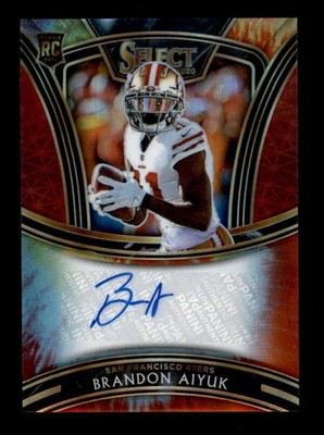 BRANDON AIYUK 2020 PANINI SELECT ROOKIE TIE-DYE PRIZM AUTO #09/15 (READ) T6781