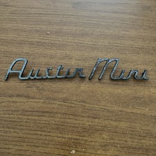 Austin Mini 1965  Metal Script Sign Metal Stud  Back To Fix Some Pitting