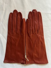 New Vintage Grandoe Gazpacho Red Unlined Soapable Leather Gloves Ladies Size 6.5