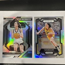 (2) 2024 Prizm Draft Pick Caitlin Clark Silver Prizm Rookie RC Fever Hawkeyes