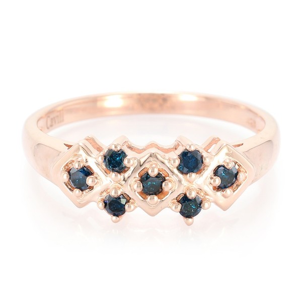 Cavill Ring Sterlingsilber RoséVergoldet 0,24Ct Diamant Blau Damen- Echtschmuck-image