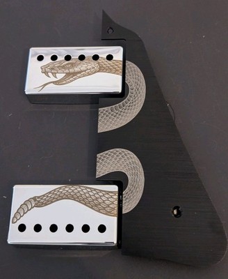 Individuell graviertes Schlangen-Set - Les Paul Schlagbrett + 2 Humbucker-Abdeckungen passend für Epiphone