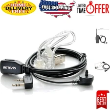 2 Pin PTT Mic Covert Earpiece for Kenwood UV-5R & More -  Sound Isolation