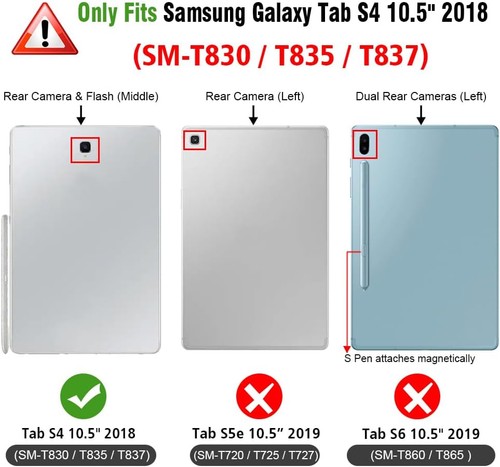 Fintie Keyboard Case for Samsung Galaxy Tab S4 10.5 2018 Model Black - Picture 2 of 9