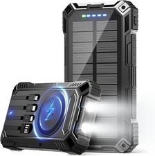 Power Bank 49800mAh Solar Portable Charger Wireless Charging USB-C 15W Fast C...