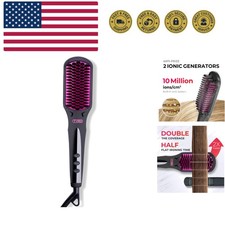 One-Step Ionic Hair Straightening Brush - 230 C, LCD Display Safety Features