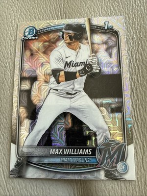 2025 Bowman Draft Max Williams Mega 1st Mojo Refractor #BDC-68 Miami Marlins