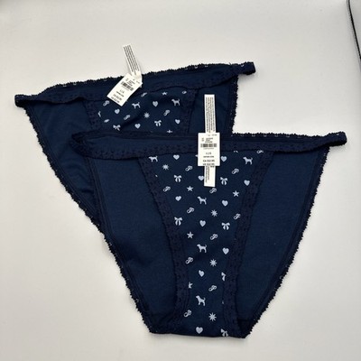 VICTORIA'S SECRET PINK Cotton String Bikini Panty L Lot Of 2