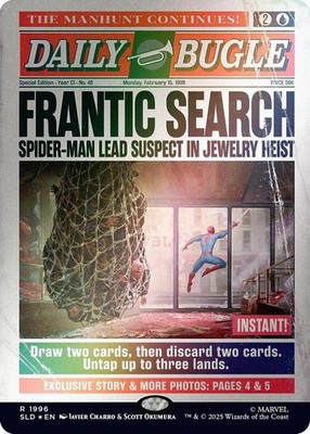 Frantic Search -  NM Rainbow Foil-  Secret Lair mtg magic spider